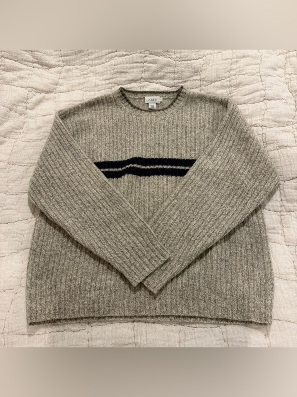 Vintage J.Crew Men’s 100% Shetland Wool Sweater Oatmeal Taupe, Size L